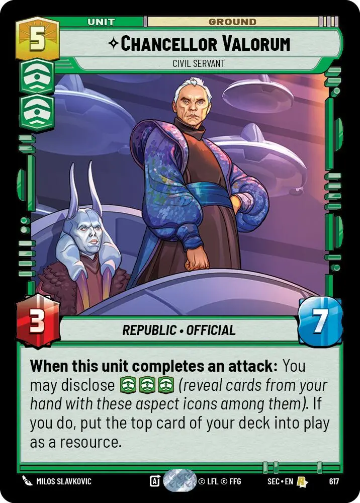 Chancellor Valorum - Civil Servant (Foil) (617) (617) [Secrets Of Power] 1