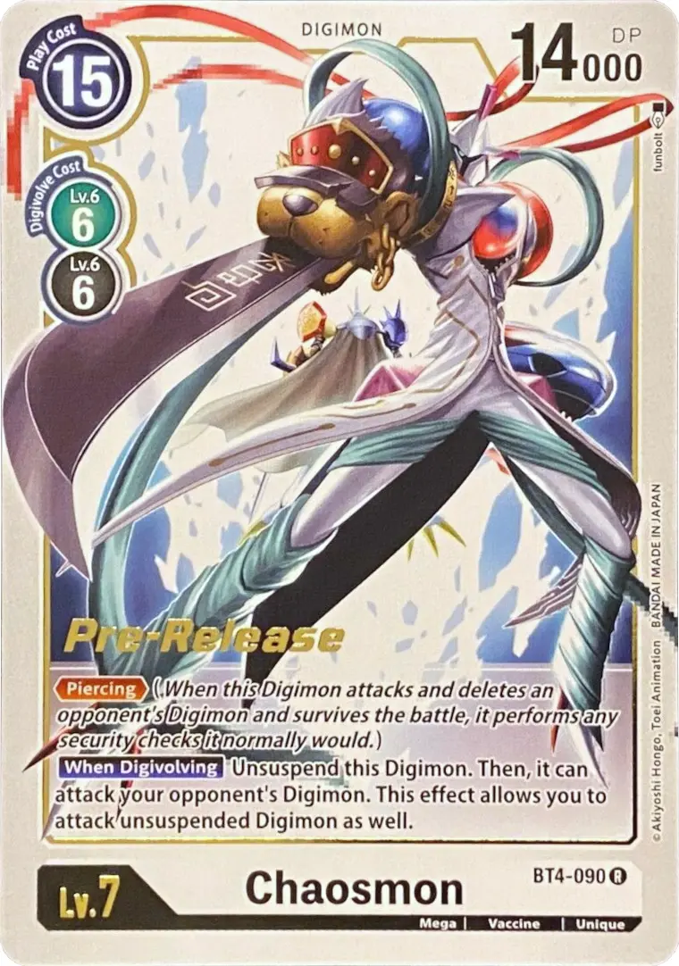 Chaosmon [Bt4-090] [Great Legend Pre-Release Promos] 1