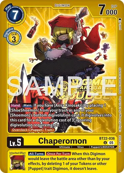 Chaperomon [Bt22-036] (Judge Pack 9) [Cyber Eden] 1