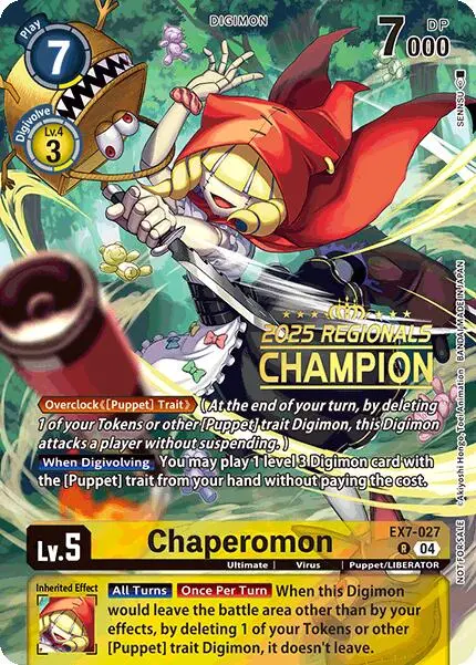 Chaperomon [Ex7-027] (2025 Regionals Champion) [Digimon Liberator Promos] 1