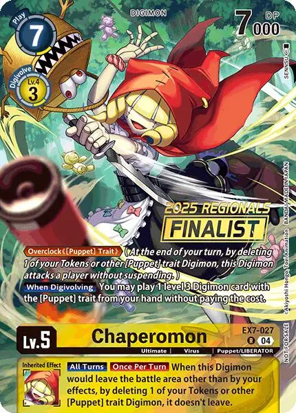 Chaperomon [Ex7-027] (2025 Regionals Finalist) [Digimon Liberator Promos] 1