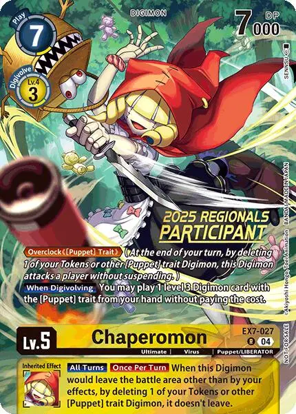 Chaperomon [Ex7-027] (2025 Regionals Participant) [Digimon Liberator Promos] 1