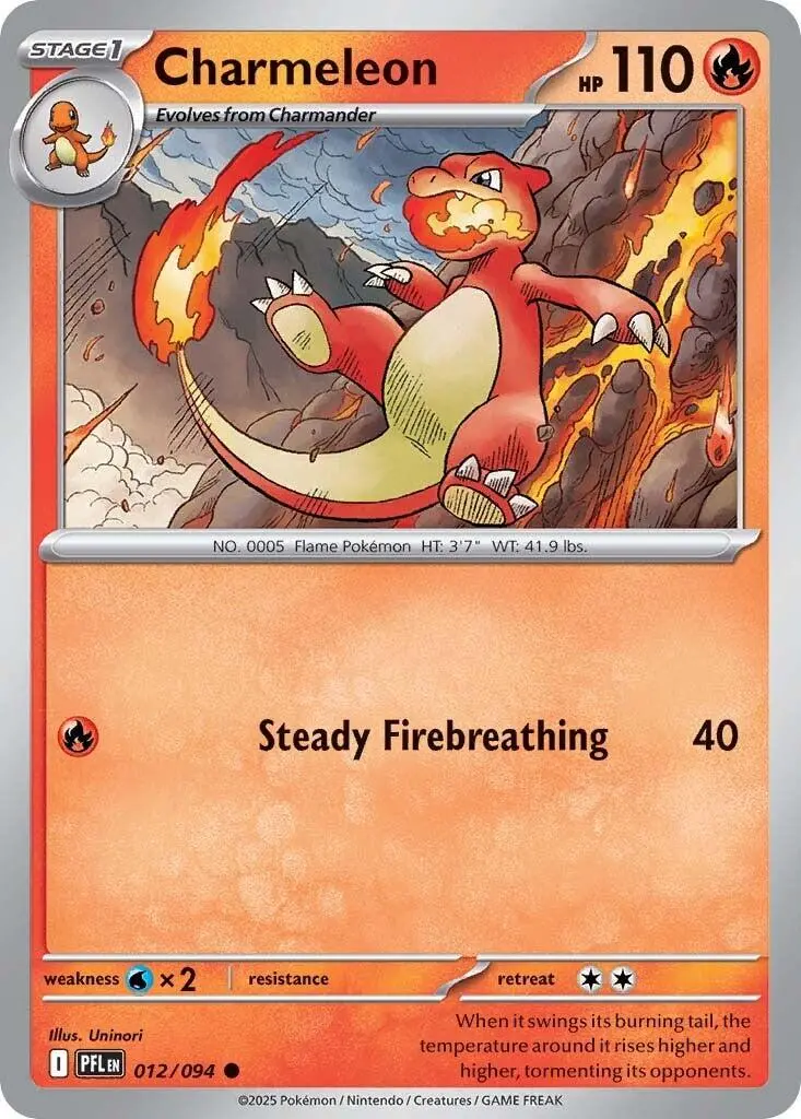 Charmeleon (012/094) [Mega Evolution: Phantasmal Flames] 1