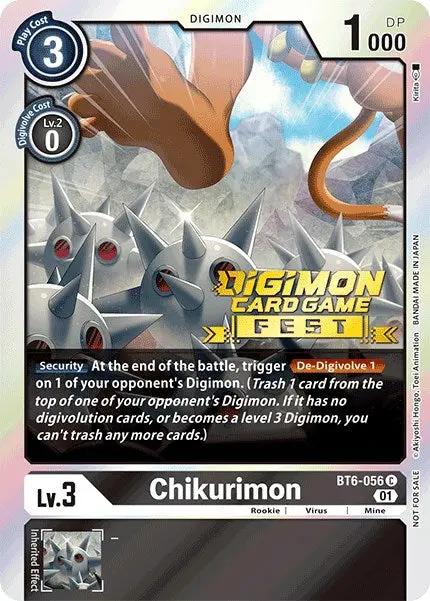 Chikurimon [Bt6-056] (Digimon Card Game Fest 2022) [Double Diamond Promos] 1