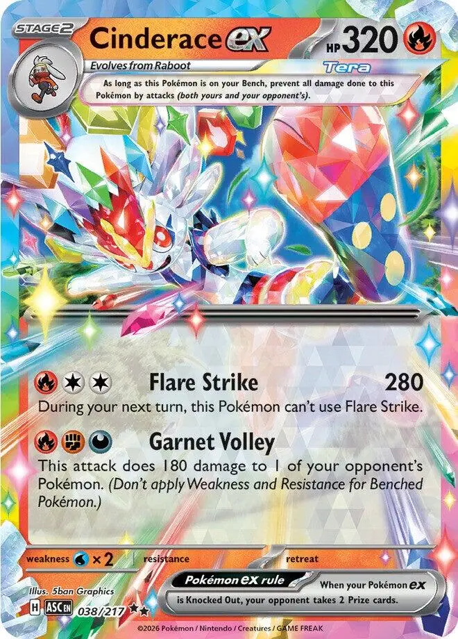 Cinderace Ex (038/217) [Mega Evolution: Ascended Heroes] 1