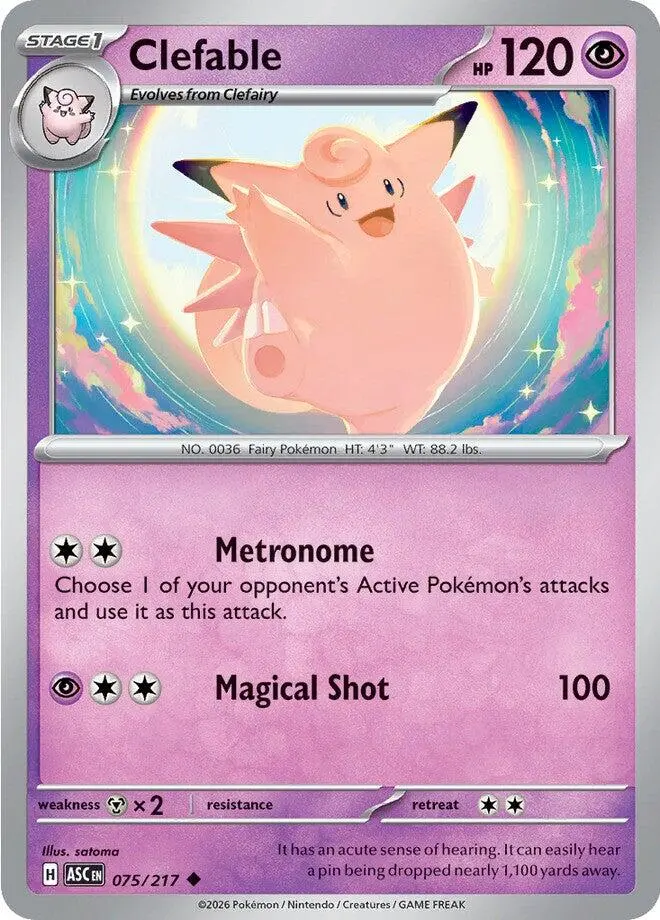 Clefable (075/217) [Mega Evolution: Ascended Heroes] 1