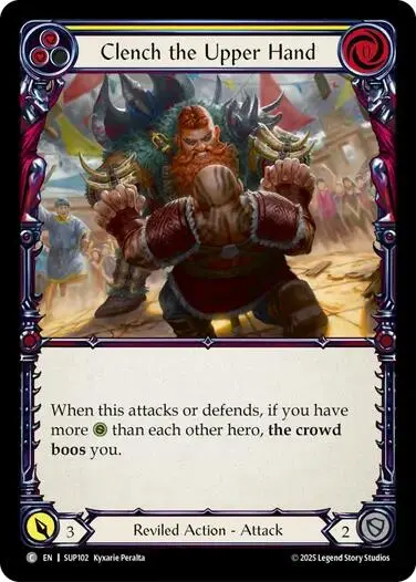 Clench The Upper Hand (Yellow) [Sup102] (Super Slam)  Rainbow Foil 1