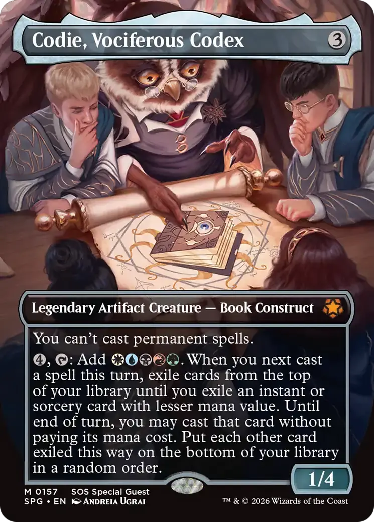 Codie, Vociferous Codex (Borderless) [Secrets Of Strixhaven Special Guests] 1