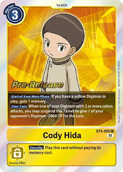 Cody Hida [Bt8-089] [New Awakening Pre-Release Cards] 1