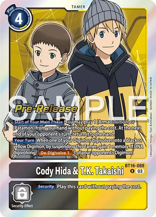 Cody Hida & T.K. Takaishi [Bt16-088] [Beginning Observer Pre-Release Promos] 1