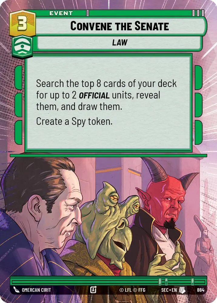 Convene The Senate (884) (Hyperspace Foil) (884) [Secrets Of Power] 1
