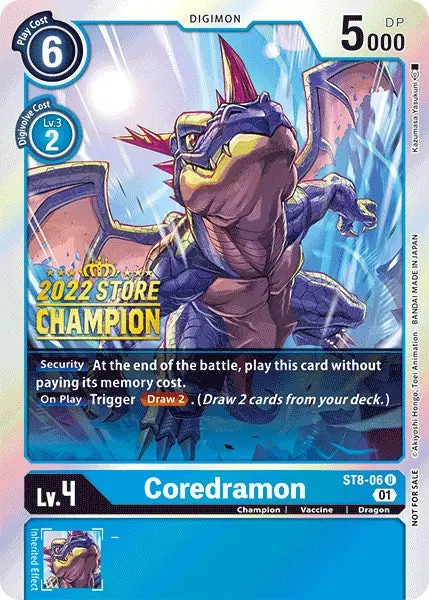 Coredramon [St8-06] (2022 Store Champion) [Starter Deck: Ulforce Veedramon Promos] 1