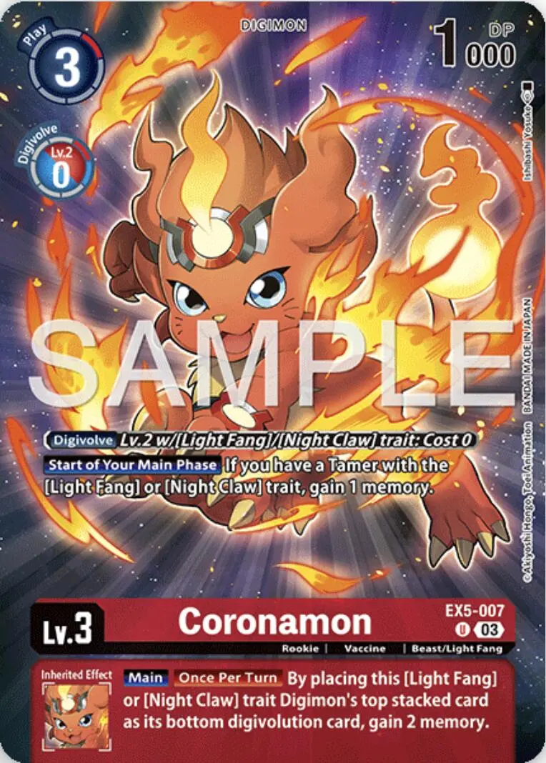 Coronamon [Ex5-007] (Digimon Story: Time Stranger Collector's Edition) [Animal Colosseum] 1