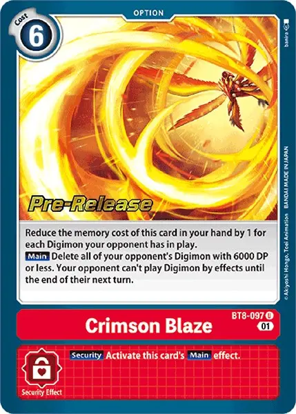 Crimson Blaze [Bt8-097] [New Awakening Pre-Release Cards] 1