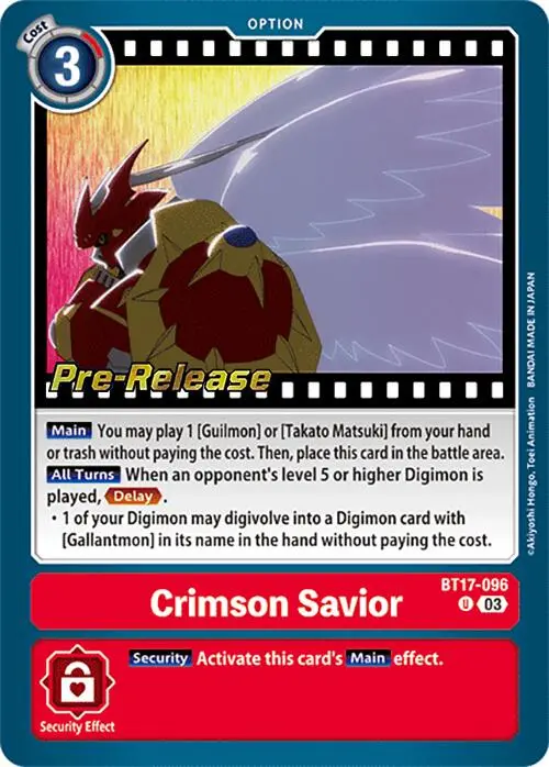 Crimson Savior [Bt17-096] [Secret Crisis Pre-Release Cards] 1