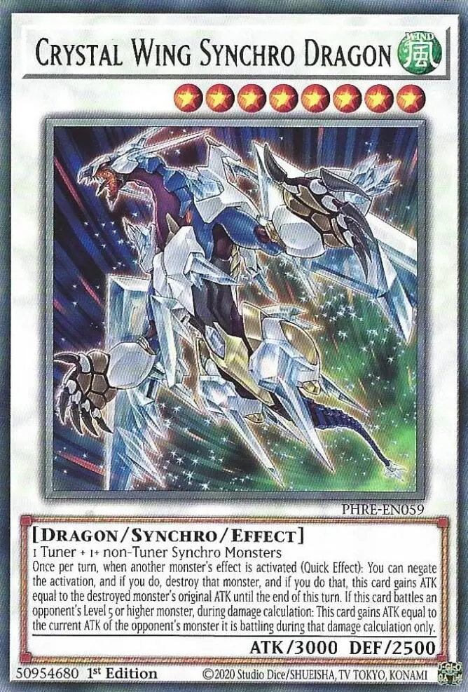 Crystal Wing Synchro Dragon [Phre-En059] Rare 1