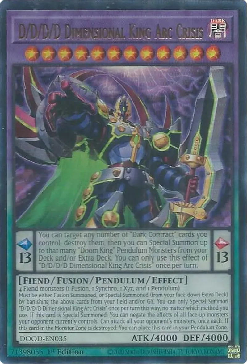 D/D/D/D Dimensional King Arc Crisis [Dood-En035] Ultra Rare 1