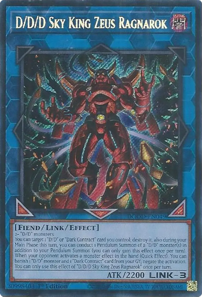 D/D/D Sky King Zeus Ragnarok [Dood-En049] Secret Rare 1