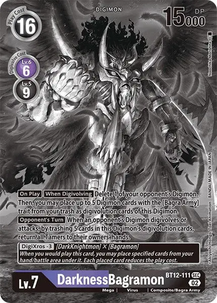 Darknessbagramon [Bt12-111] (Alternate Art - Black & White) [Across Time] 1