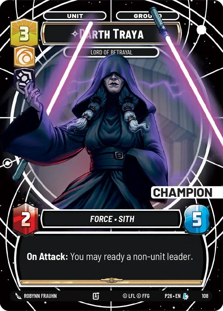 Darth Traya - Lord Of Betrayal (Champion) (108) (108) [Sector And Regional Promos: Season 1] 1