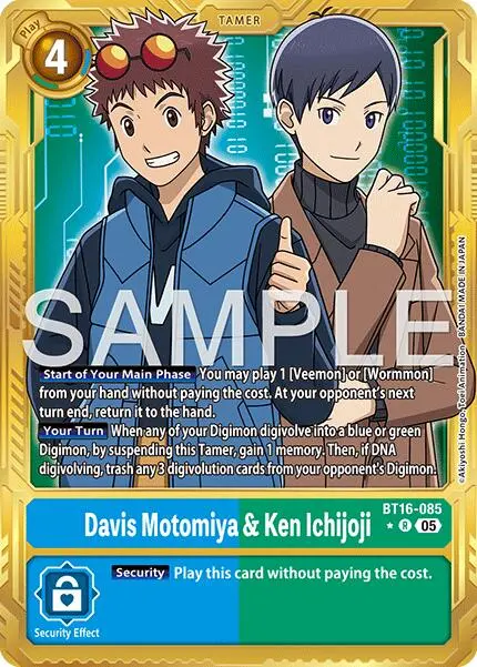 Davis Motomiya & Ken Ichijoji [Bt16-085] (Alternate Art) [Advanced Booster Digimon Generation] 1
