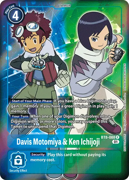 Davis Motomiya & Ken Ichijoji [Bt8-088] (Alternative Art - Box Topper) [New Awakening] 1