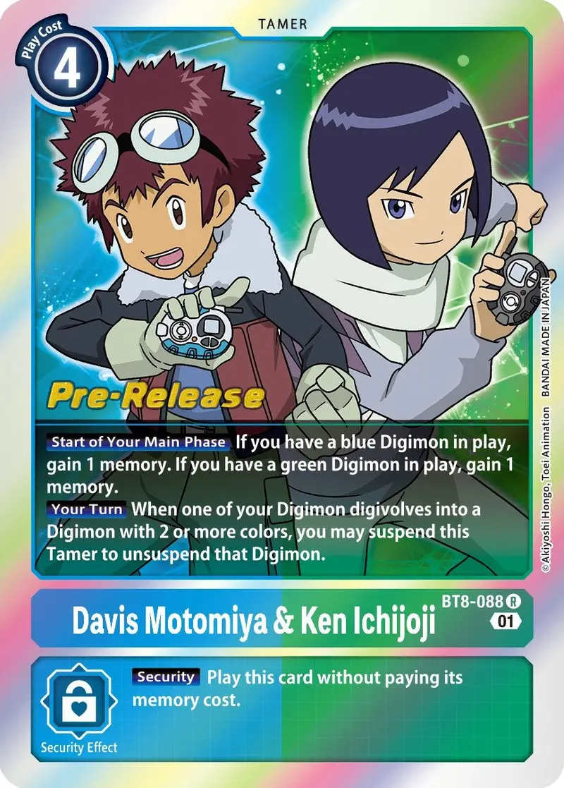 Davis Motomiya & Ken Ichijoji [Bt8-088] [New Awakening Pre-Release Cards] 1