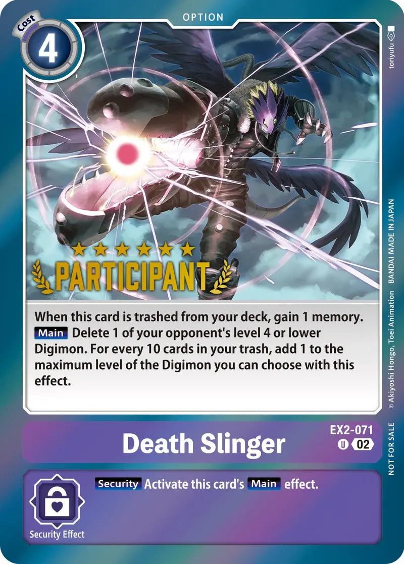 Death Slinger [Ex2-071] (Digimon 3-On-3 November 2023 Participation) [Digital Hazard] 1