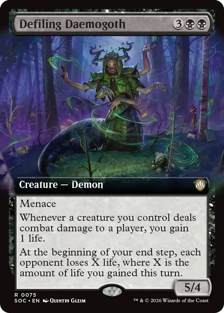 Defiling Daemogoth (Extended Art) [Secrets Of Strixhaven Commander] 1