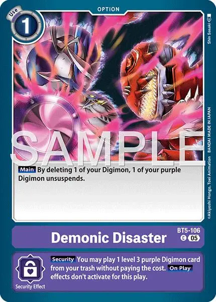 Demonic Disaster [Bt5-106] (Foil Reprint) [Advanced Booster Digimon Generation] 1