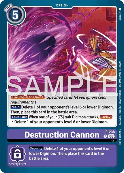 Destruction Cannon [P-238] (Store Tournament 2026 Vol. 2 Participation Pack) [Promotional Cards] 1