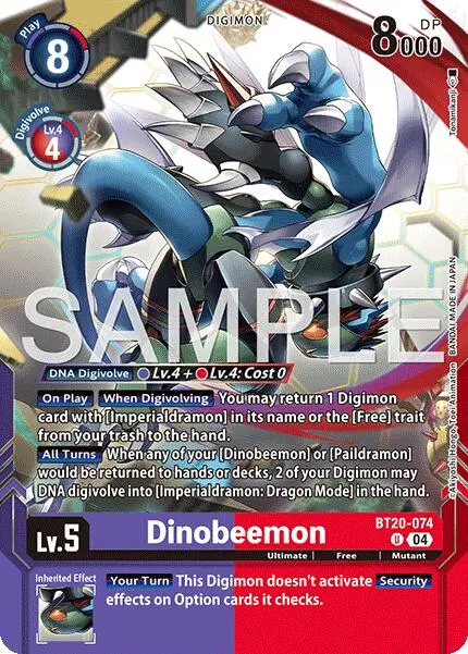 Dinobeemon [Bt20-074] (Digimon Card Game Playmat & Card Set) [Release Special Booster Ver.2.5 Promos] 1