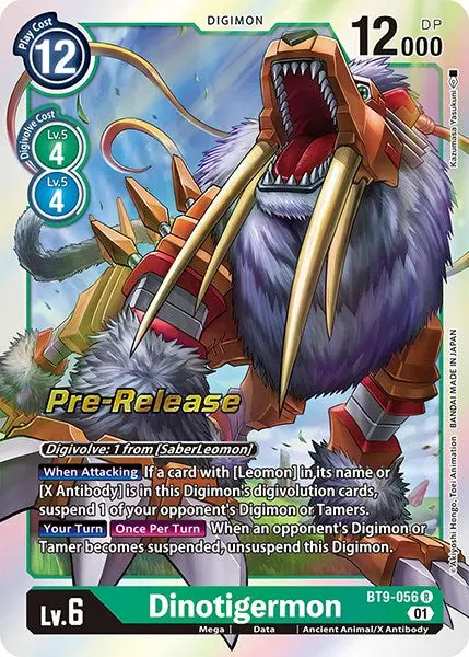 Dinotigermon [Bt9-056] [X Record Pre-Release Promos] 1