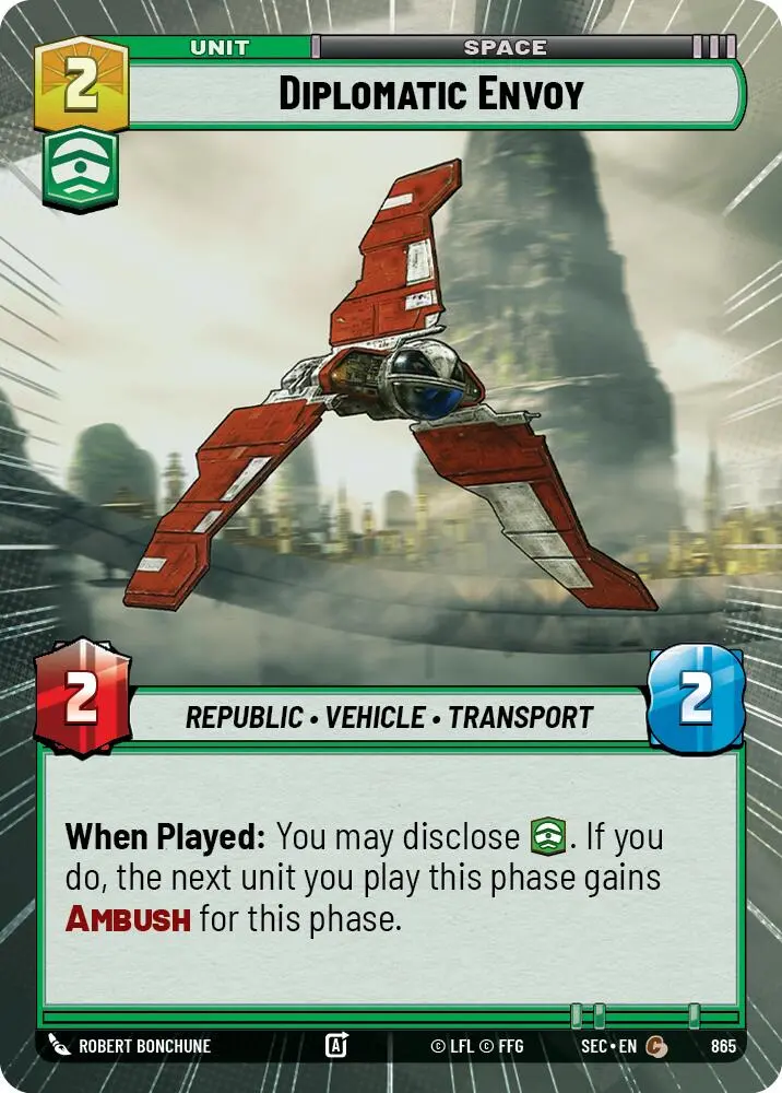 Diplomatic Envoy (865) (Hyperspace Foil) (865) [Secrets Of Power] 1