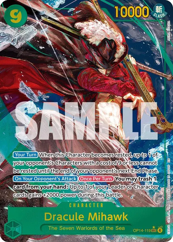 Dracule Mihawk (Op14-119) (Alternate Art) [The Azure Sea's Seven] 1