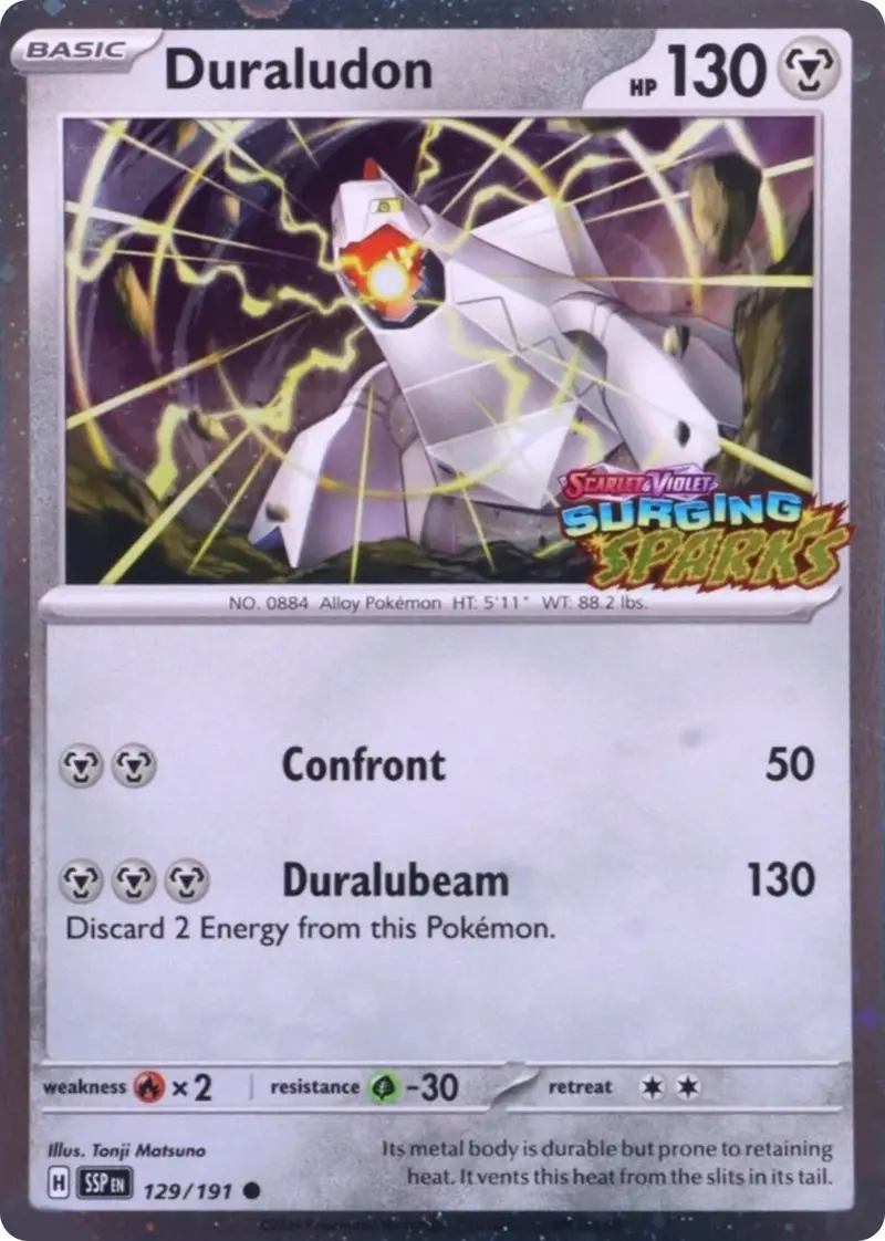 Duraludon (129/191) (Surging Sparks Stamp) [Scarlet & Violet: Surging Sparks] 1