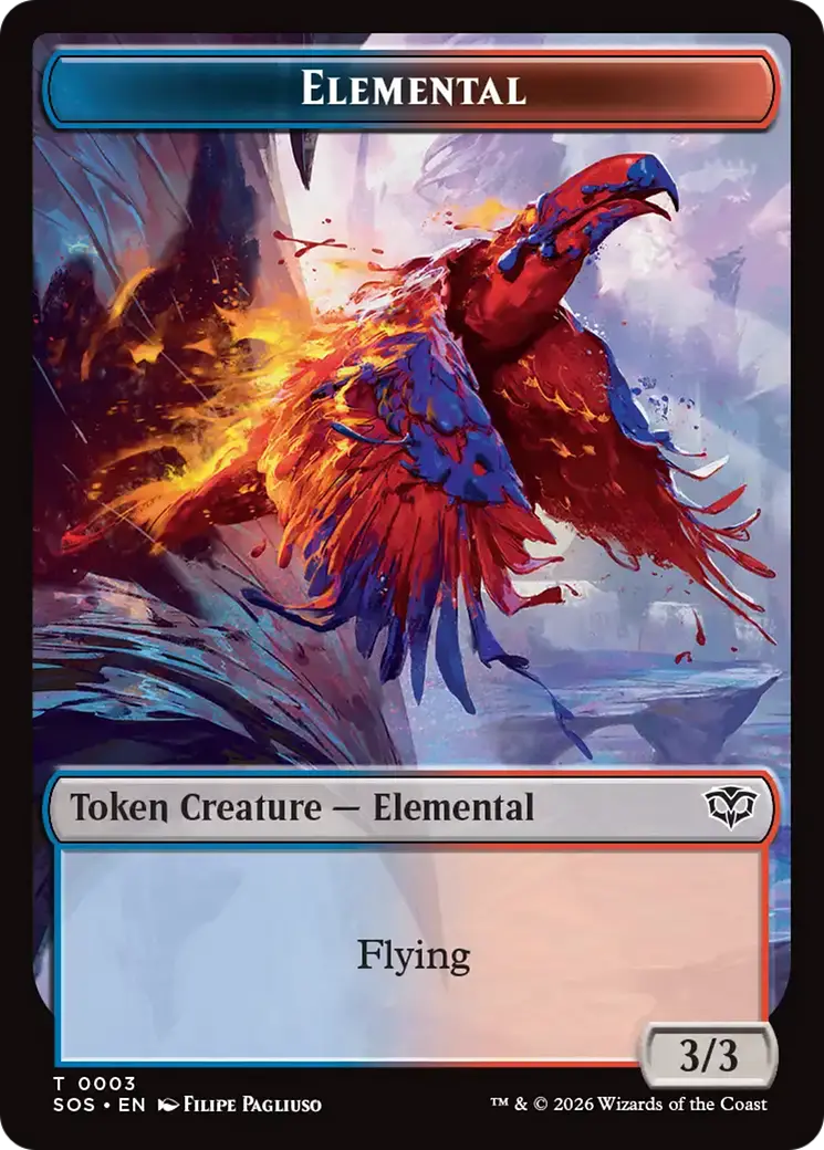 Elemental (0003) // Treasure Double-Sided Token [Secrets Of Strixhaven Tokens] 1