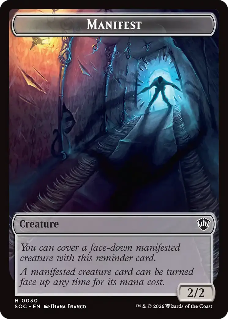Elemental (0020) // Manifest Double-Sided Token [Secrets Of Strixhaven Commander Tokens] 2