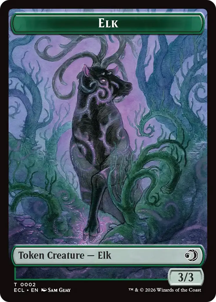Elk // Emblem - Oko, Shadowmoor Scion Double-Sided Token [Lorwyn Eclipsed Tokens] 1