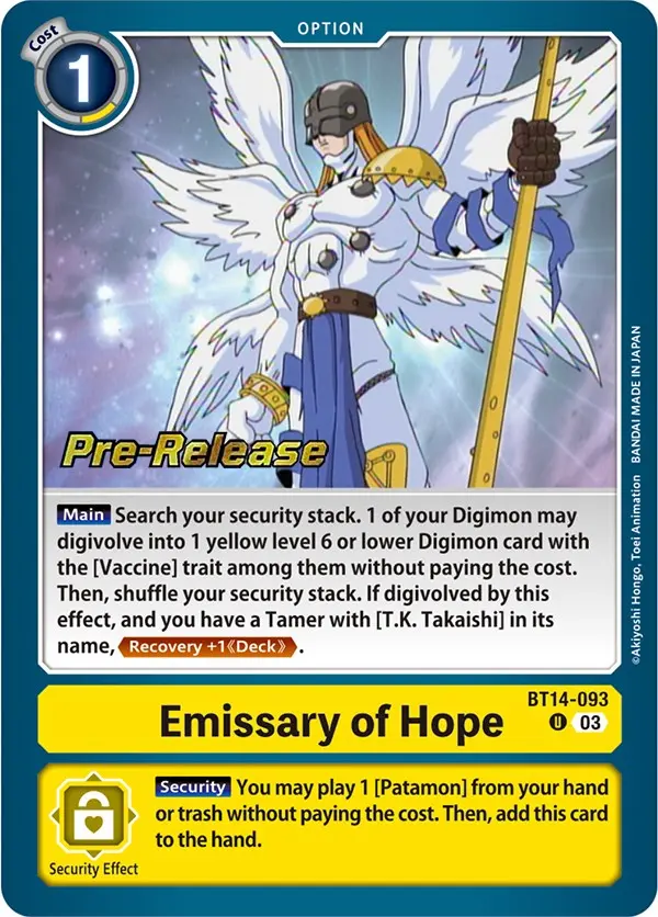 Emissary Of Hope [Bt14-093] [Blast Ace Pre-Release Cards] 1