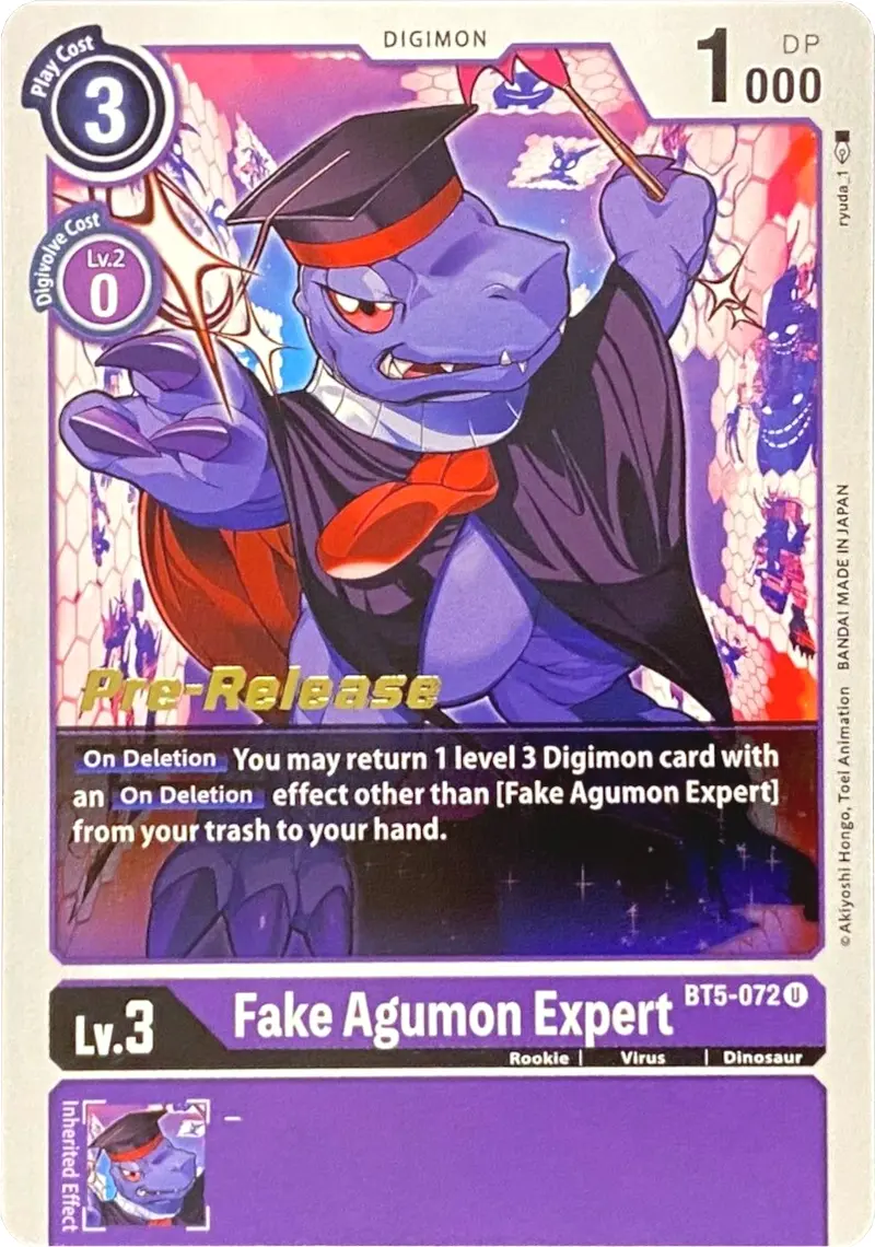 Fake Agumon Expert [Bt5-072] [Battle Of Omni Pre-Release Promos] 1