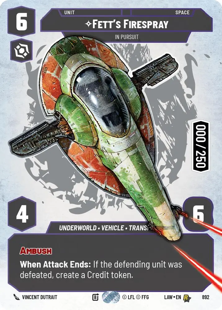 Fett's Firespray - In Pursuit (Serialized) (892) (892) [A Lawless Time] 1