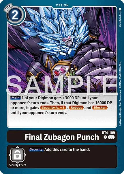 Final Zubagon Punch [Bt4-109] (Foil Reprint) [Advanced Booster Digimon Generation] 1