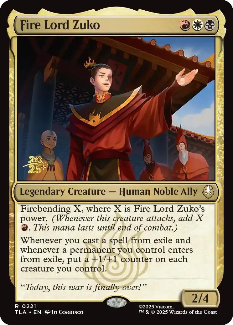 Fire Lord Zuko [Avatar: The Last Airbender Prerelease Cards] 1
