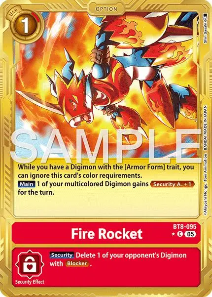 Fire Rocket [Bt8-095] (Gold Border) [Advanced Booster Digimon Generation] 1