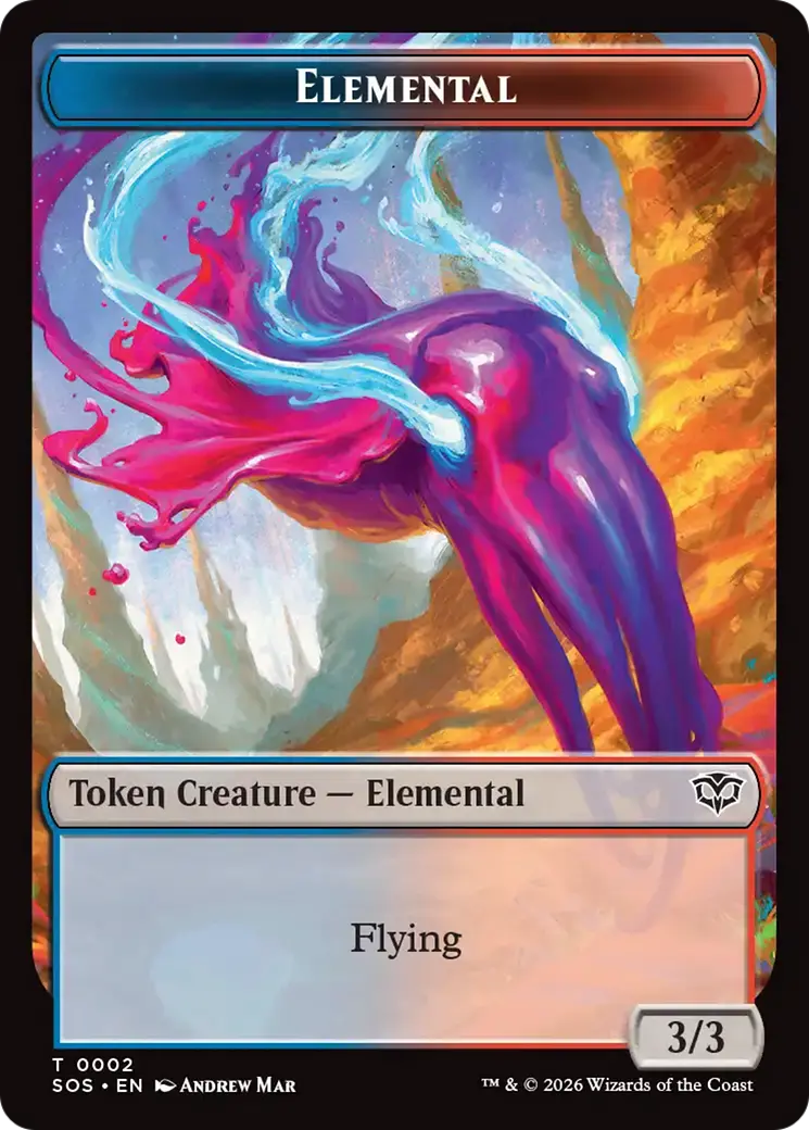 Fractal (0004) // Elemental (0002) Double-Sided Token [Secrets Of Strixhaven Tokens] 2