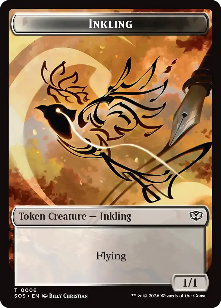 Fractal (0004) // Inkling (006) Double-Sided Token [Secrets Of Strixhaven Tokens] 2