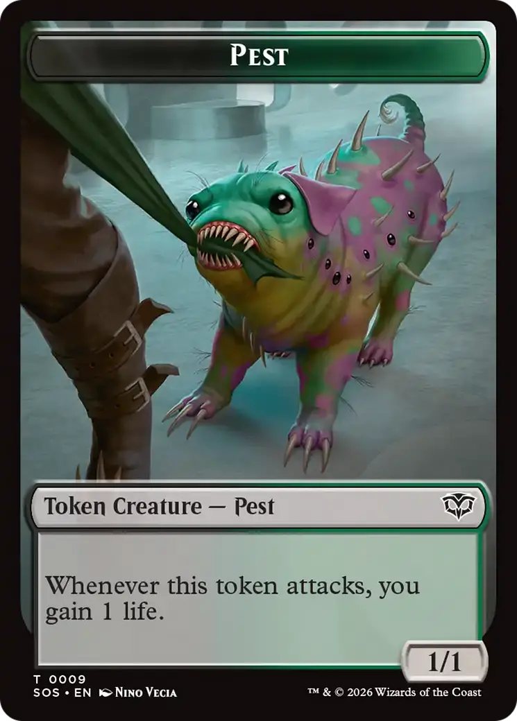 Fractal (0005) // Pest (0009) Double-Sided Token [Secrets Of Strixhaven Tokens] 2