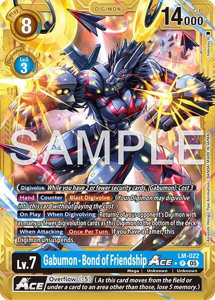Gabumon [Lm-022] - Bond Of Friendship Ace (Gold Border) [Advanced Booster Digimon Generation] 1