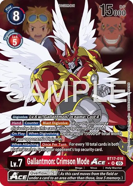 Gallantmon: Crimson Mode Ace [Bt17-018] (Alternate Art) [Advanced Booster Digimon Generation] 1